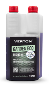 Минеральное моторное масло для 2-х тактных двигателей Verton GARDEN ECO с дозатором 0.946л.(упак. 1/