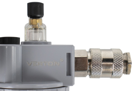 Блок подготовки воздуха с регулятором давления и маслораспылителем Verton Air APU1800/10 (максимальная пропускная способность 1800л/мин, максимальное давление 10атм,ф штуцера 1/4)(20шт/кор)