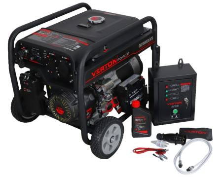 Генератор бензиновый VERTON POWER GG11000ES/ATS(9,5/10,5 кВт 230/50, 21л.с., 550 см3, выносной блок ATS (авт. запуск в случае падения напряжения в основной сети или прекращения подачи электр-ии),Цифр. дисплей (вольтметр, частота, моточасы),хром