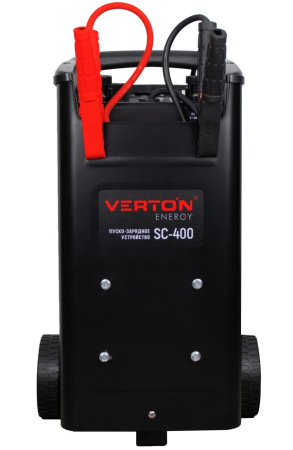 Пуско-зарядное устройство VERTON Energy SC-400 (напр.сети 230/50 В/Гц,напр.АКБ 12/24В,емкость зар. АКБ (мин/макс)20-700 Ач,макс.ток зар/зап. 60A/360А,WET, 12В потр.мощн.2,4/4,8кВт,5 реж. зар,IP20)