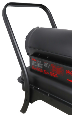 Дизельная тепловая пушка Verton Air DH-36DМ (Непрям.нагрев,36кВт,750м3/ч.,2.4кг/ч,бак 51л.,D выхл.трубы 110мм.,цифр.дисплей,манометр,защита от перегрева,колеса,дизель/керосин)