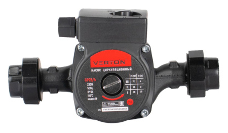 Циркуляционный насос Verton AQUA CP25/4 (Мощн.72-53-36 Вт,230 В//50 Гц,Q max40-30-20 л/мин,Hmax4-3-2.5 м,монтаж.дл.180 мм,подкл.38 мм,медн.обмотка)  - 4 шт/кор.