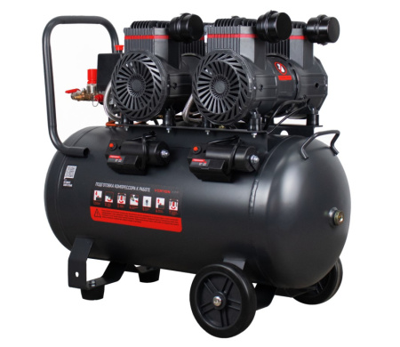 Компрессор безмасляный Verton Air AC-50/540 (230/50 В/Гц,б/масл. 540л/мин, V 50л, макс. дав.8 бар, мощн. 3 кВт, част. вращ. двиг. 2850 об/мин,рапид/быстросъем асинх. однофаз.)