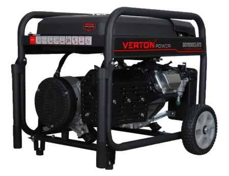 Генератор бензиновый VERTON POWER GG11000ES/ATS(9,5/10,5 кВт 230/50, 21л.с., 550 см3, выносной блок ATS (авт. запуск в случае падения напряжения в основной сети или прекращения подачи электр-ии),Цифр. дисплей (вольтметр, частота, моточасы),хром