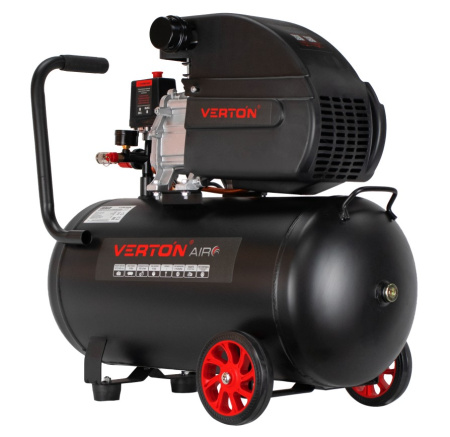 Компрессор коаксиальный VertonAir AC-50/300K (230/50 В/Гц,масл.коакс. произв. 300л/мин, V 50л, макс. дав.8 бар, мощн. 1,8 кВт, част. вращ. двиг. 2850 об/мин,рапид, асинх. однофаз.)