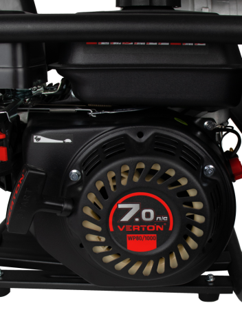 Мотопомпа Verton WP 80/1000 (7л.с/212см3,80мм/3", 1000л/мин,60м3/ч,h8м/26,d8мм)