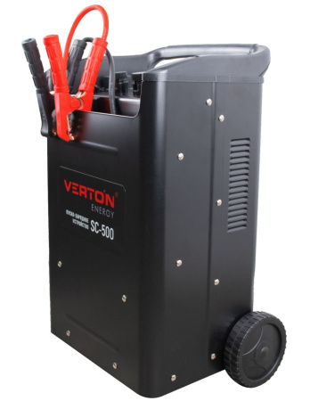 Пуско-зарядное устройство VERTON Energy SC-500 (напр.сети 230/50 В/Гц,напр. АКБ 12/24В,емкость зар. АКБ (мин/макс)20-800 Ач,ток зар/зап. 75A/500А,WET,12В потр.мощн.3,0/6,0кВт,6 реж. зар,IP20)