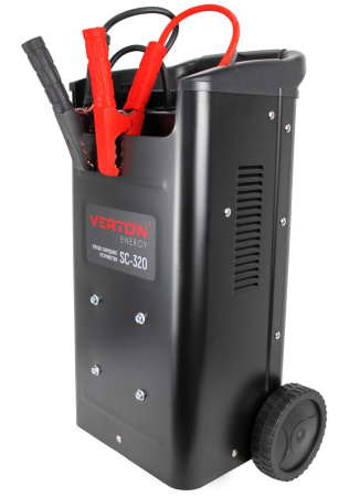 Пуско-зарядное устройство VERTON Energy SC-320 (напр.сети 230/50 В/Гц,напр.АКБ 12/24В,емкость зар. АКБ (мин/макс)20-500 Ач,макс. ток зарядки/запуска 45А/240А,WET,12В потр.мощн.1,92/3,84кВт,5 реж. зар,IP20)