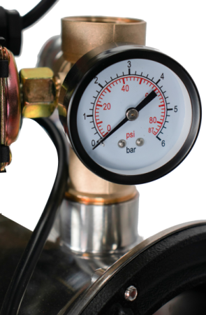 Насосная станция автоматическая Verton AQUA PS1200CL/24(Удлиненный чугун. корпус,1200Вт,230В/50Гц,Qmax 55л/мин,V24л, max забор 9м,Hmax50м,Øвх./вых.1", Р 1,5-3 бар,Tmax жидк.0-60°C,соед.шланг 32 мм,встр. эжектор,крыльчатка PPO,кнопка питания сети)