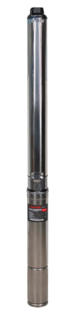 Скважинный центробежный многоступенчатый насос Verton AQUA DW75/550V(550 Вт,230В/50Гц,Qmax 75л/мин, Hmax 75м,Ø76мм,верх.забор,P 7,6 бар,глуб.70м,Ø подкл.1",мин диам.скважины100мм,дл.кабеля 35м,17 крыльч.,корпус из нерж.ст.,медн.обмотка)