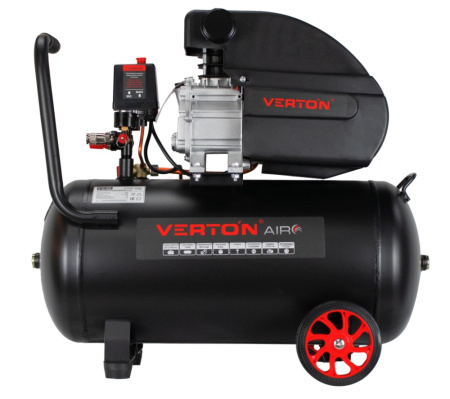 Компрессор коаксиальный VertonAir AC-50/300K (230/50 В/Гц,масл.коакс. произв. 300л/мин, V 50л, макс. дав.8 бар, мощн. 1,8 кВт, част. вращ. двиг. 2850 об/мин,рапид, асинх. однофаз.)