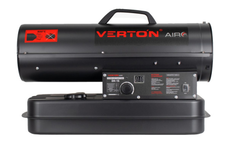 Дизельная тепловая пушка Verton Air DH-15 NEW (15кВт,540м3/ч.,1,1л/ч,прям. нагрев,дисплей,манометр,дизель/керосин)