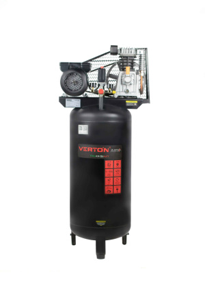 Компрессор ременной Verton Air AC-100/420V (230/50 В/Гц,масл.ремен. произв. 420л/мин, V 100л, макс. дав.10 бар, мощн. 2,5кВт, част. вращ. двиг. 2800 об/мин,итальянский тип компрессорного блока,рапид, асинх. однофаз.)