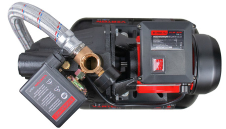 Насосная станция автоматическая Verton AQUA PS1200CL/24(Удлиненный чугун. корпус,1200Вт,230В/50Гц,Qmax 55л/мин,V24л, max забор 9м,Hmax50м,Øвх./вых.1", Р 1,5-3 бар,Tmax жидк.0-60°C,соед.шланг 32 мм,встр. эжектор,крыльчатка PPO,кнопка питания сети)