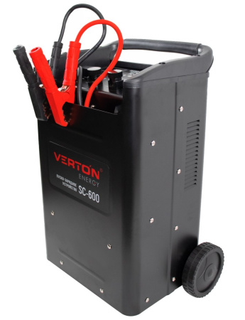 Пуско-зарядное устройство VERTON Energy SC- 600 (напр.сети 230/50 В/Гц,напр.АКБ 12/24В,емкость зар. АКБ (мин/макс) 20-1000 Ач,макс.ток зар./зап. 90А/600А,WET,12В потр.мощн.3,6/7,2кВт,6 реж. зар,IP20)