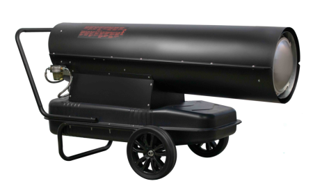 Дизельная тепловая пушка Verton Air DH-120 (120кВт,4100м3/ч.,9,6л/ч,прям.нагрев,дисплей,манометр,дизель/керосин 131х57х69см, d 34см)