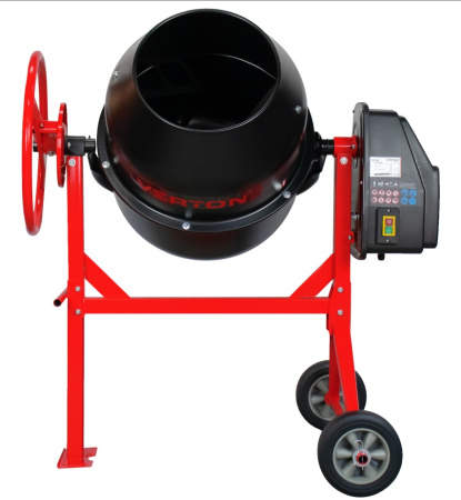 Бетоносмеситель VERTON MIX СМ-140 (мощн.600 Вт, 230V, вен.чугун,V бака 140л ,V гот. смеси 90л, ø бака 500 мм, высота бака 610 мм, толщина 1,1/1,6 мм, руч. фиксация, колесо ø20,5 см резина, лопасти литые)