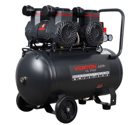 Компрессор безмасляный Verton Air AC-50/540 (230/50 В/Гц,б/масл. 540л/мин, V 50л, макс. дав.8 бар, мощн. 3 кВт, част. вращ. двиг. 2850 об/мин,рапид/быстросъем асинх. однофаз.)