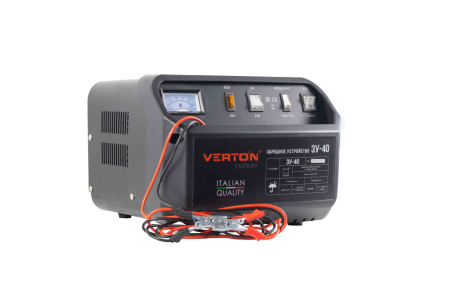 Зарядное устройство VERTON Energy ЗУ-40 (230/50 В/Гц,мощн. 1000 Вт,напряж. аккум. 12/24В,емкость обсл. аккум. 30-350 Ач, заряд. ток (пик/норм) 24/24А)