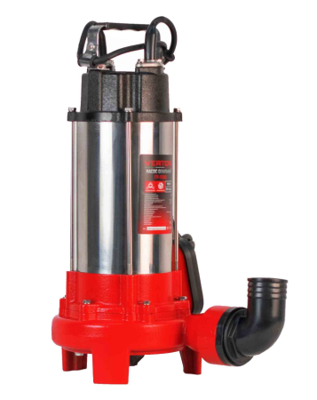 Насос фекальный погружной Verton AQUA FP-1100K (мощн.1100Вт,произв.310л/мин,макс.выс.9м,глуб. 5м,d вых.50мм,реж.нож)
