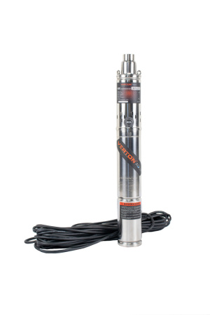 Скважинный винтовой насос Verton AQUA DW70/370S (370 Вт, 230 В//50 Гц, Q max 30 л/мин, H max 70 м, диам. 76 мм, верх. забор, давл. 7.1 бар, глуб. 30 м, 1", мин диам. скважины 100 мм, дл. кабеля 20 м, корпус из нерж. ст., медн. обмотка)