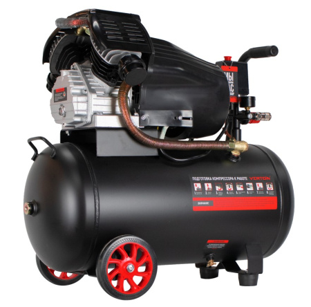 Компрессор коаксиальный Verton Air AC-50/420K (230/50 В/Гц,масл.коакс. произв. 420л/мин, V 50л, макс. дав. 8 бар, мощн. 2,2 кВт, част. вращ. двиг. 2850 об/мин,рапид, асинх. однофаз.)