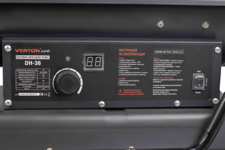 Дизельная тепловая пушка Verton Air DH-36 (36кВт,750м3/ч.,2,1л/ч,прям. нагрев,дисплей,манометр,дизель/керосин)