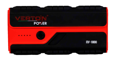 Пусковое устройство VERTON Energy ПУ-1800(напр.сети 230В/12,макс.пуск. ток 1600А,емкость 18000мА*ч/66,6,Вт*ч,тип аккум,Li-Po,USB1:5В/2A,USB2:5В/2A,9В/2А,12В/2А,кол-во USB:2 шт)10шт/к