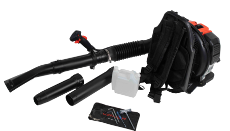 Воздуходувка ранцевая бензиновая VERTON BW80 (V двигателя 75,6см3,мощность 3,1кВт/4,1л.с,скор. возд.105м/сек,произв. в воздух. реж.1500м3/ч,Vбак 2л.,уровень шума 110дБ)