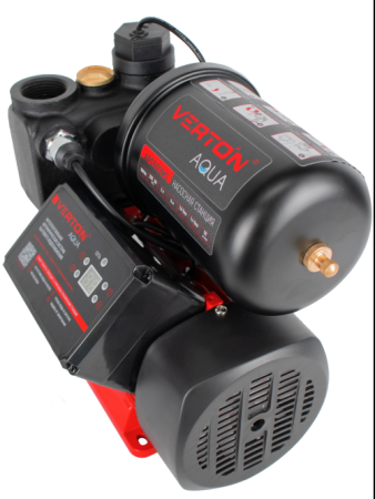 Насосная станция автоматическая Verton AQUA APS500MS (500Вт,230В/50Гц,Q max 50л/мин,V 2л,глуб.9м,Hmax38м,диам. вх./вых.1",давл.2,4 бар,Тmax жидк.0-60°C, защита сухого хода, крыльчатка латунь)