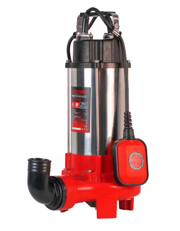 Насос фекальный погружной Verton AQUA FP-1100K (мощн.1100Вт,произв.310л/мин,макс.выс.9м,глуб. 5м,d вых.50мм,реж.нож)