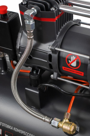 Компрессор безмасляный Verton Air AC-24/260 (230/50 В/Гц, б/масл. 260л/мин, V 24 л, макс. дав.8 бар, мощн. 1,1кВт, част. вращ. двиг. 2850 об/мин,рапид/быстросъем, асинх. однофаз.)