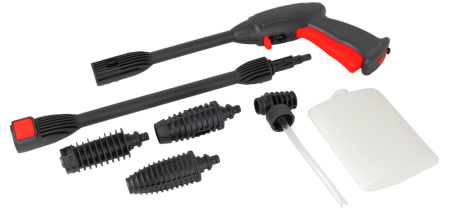 Мойка выс.давл.VERTON WM-1500 (1500 Вт.,давл. мин/макс 80/120 бар,расх. воды мин/макс 5,0/5,5 л/мин., 5м шланг, пеногенератор с рег. подачи, веерная насадка, грязевая фреза, внутр. фильтр тонк. очистки, функция автостоп, самовсасывание, пласт. помпа)