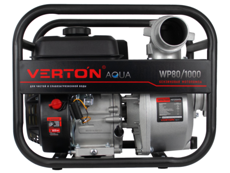Мотопомпа Verton WP 80/1000 (7л.с/212см3,80мм/3", 1000л/мин,60м3/ч,h8м/26,d8мм)