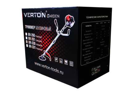 Триммер бенз. VERTON garden BR-330 Professional (V двигателя 33 см3,мощность 1.6 л.с./1.18 кВт,профессиональный ранец,цельная штанга,диск 40т,катушка)