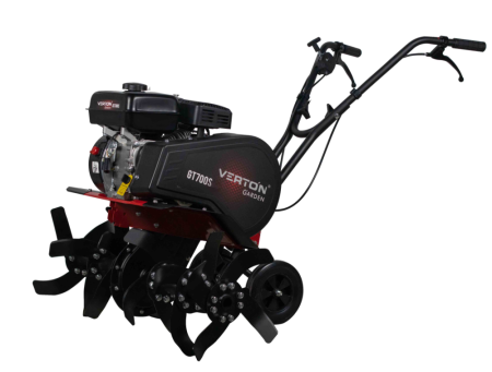 Мотокультиватор VERTON GARDEN GT700S (212см3/5кВт/7 л.с., передача 1/1, рег.руля по горизонтали,диаметр выходного вала 20мм,датчик уровня масла,коробка передач цепная,сцепление-ременное )