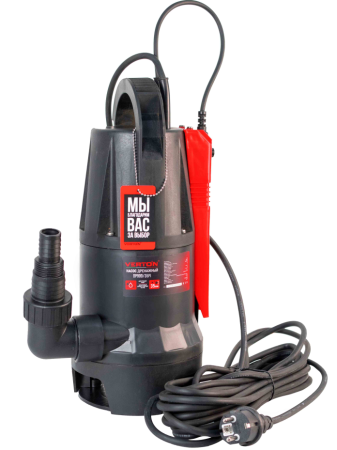Дренажный насос фекальник для грязной воды Verton AQUA DP900/35PI (мощн.900Вт.,напр. 230/50 В/Гц.,макс. выс.8 м.,произв.250 л/мин.,макс.темп. 35.,IPX8.,нижн.забор воды.,диаметр частиц 35мм.,пластик.корпус,поплавок-АкваСенсор) - 4 шт/кор.