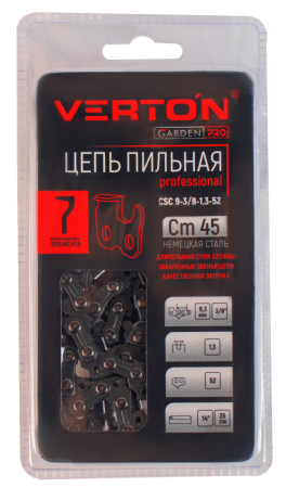 Цепь Verton CSC 9-3/8-1,3-52 (блистер) 