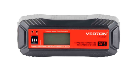 Зарядное устройство VERTON  Energy ЗУ- 5 (230/50 В/Гц,мощн.60Вт.,напряж.аккум.6/12 В.,емкость обсл.аккум.1,2-120Ач.,раб.темп.(-20)-(+40) С, LCD) 20шт/уп