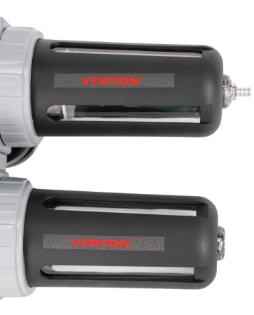 Блок подготовки воздуха с регулятором давления и маслораспылителем Verton Air APU1800/10 (максимальная пропускная способность 1800л/мин, максимальное давление 10атм,ф штуцера 1/4)(20шт/кор)