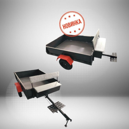 Тележка к мотоблокам серии GT800-1800, самосвальная, 2х-местная (г/п до 500 кг, колеса 4*10, тормоз, откидной задний борт, ящик под инструменты с мягк. обивкой сиденья, 1520*1150*320)