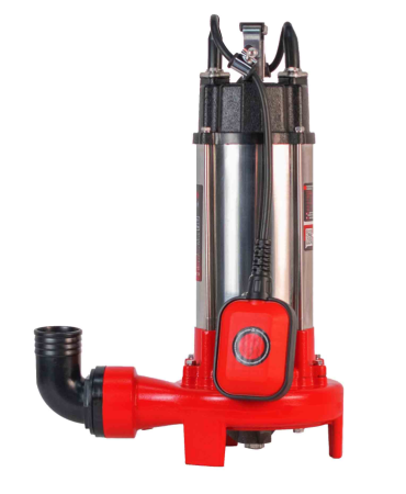 Насос фекальный погружной Verton AQUA FP-1100K (мощн.1100Вт,произв.310л/мин,макс.выс.9м,глуб. 5м,d вых.50мм,реж.нож)