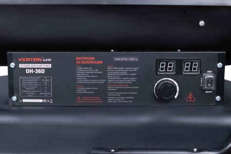 Дизельная тепловая пушка Verton Air DH-36D (36кВт,750м3/ч.,2,1л/ч,непрям.нагрев,дисплей,манометр,дизель/керосин,106,5х48х74,5см, d 26см)