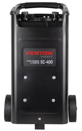 Пуско-зарядное устройство VERTON Energy SC-400 (напр.сети 230/50 В/Гц,напр.АКБ 12/24В,емкость зар. АКБ (мин/макс)20-700 Ач,макс.ток зар/зап. 60A/360А,WET, 12В потр.мощн.2,4/4,8кВт,5 реж. зар,IP20)