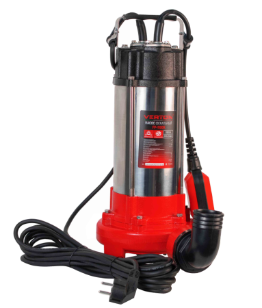 Насос фекальный погружной Verton AQUA FP-1100K (мощн.1100Вт,произв.310л/мин,макс.выс.9м,глуб. 5м,d вых.50мм,реж.нож)