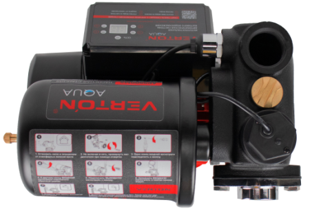 Насосная станция автоматическая Verton AQUA APS500MS (500Вт,230В/50Гц,Q max 50л/мин,V 2л,глуб.9м,Hmax38м,диам. вх./вых.1",давл.2,4 бар,Тmax жидк.0-60°C, защита сухого хода, крыльчатка латунь)