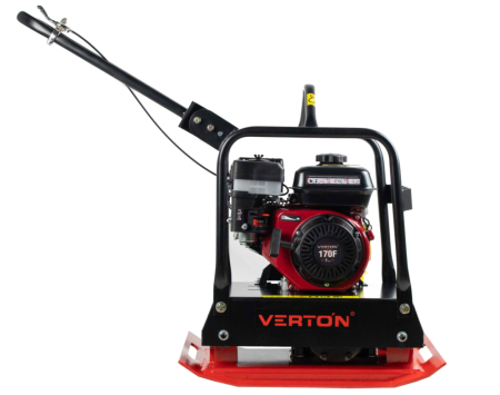 Виброплита Verton PC-120 (мощность двигателя 7л.с,центробеж.сила19.8кН,глубина уплотнения 350мм,производительность 870м2/ч,пл.470х620мм,вес112кг,V двиг.170см3)