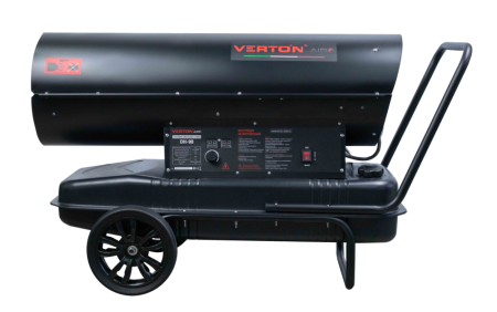 Дизельная тепловая пушка Verton Air DH-90 (90кВт,1368м3/ч.,5,8л/ч,прям.нагрев,дисплей,манометр,дизель/керосин 107х57х66см, d 34см)