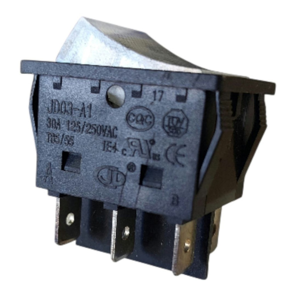 Переключатель VERTON 12/24 широкий белый ЗУ-30 (KCD-30А)