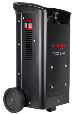 Пуско-зарядное устройство VERTON Energy SC-400 (напр.сети 230/50 В/Гц,напр.АКБ 12/24В,емкость зар. АКБ (мин/макс)20-700 Ач,макс.ток зар/зап. 60A/360А,WET, 12В потр.мощн.2,4/4,8кВт,5 реж. зар,IP20)